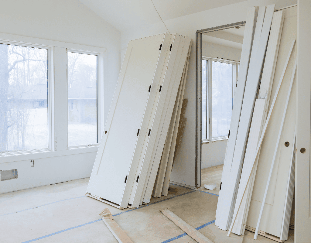 Interior door replacement and trim installation in residential property in Dane County WI
